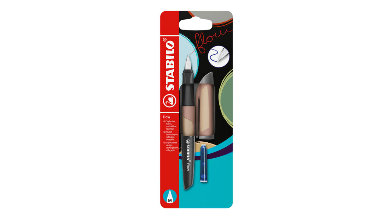Vulpen STABILO Flow medium lichtbruin blister à 1 stuk