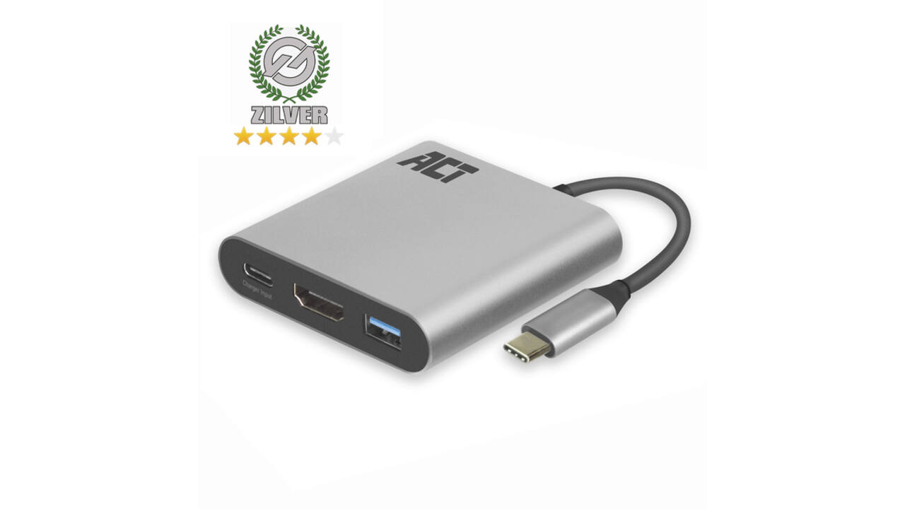 Adapter ACT USB-C multiport voor 1 HDMI monitor