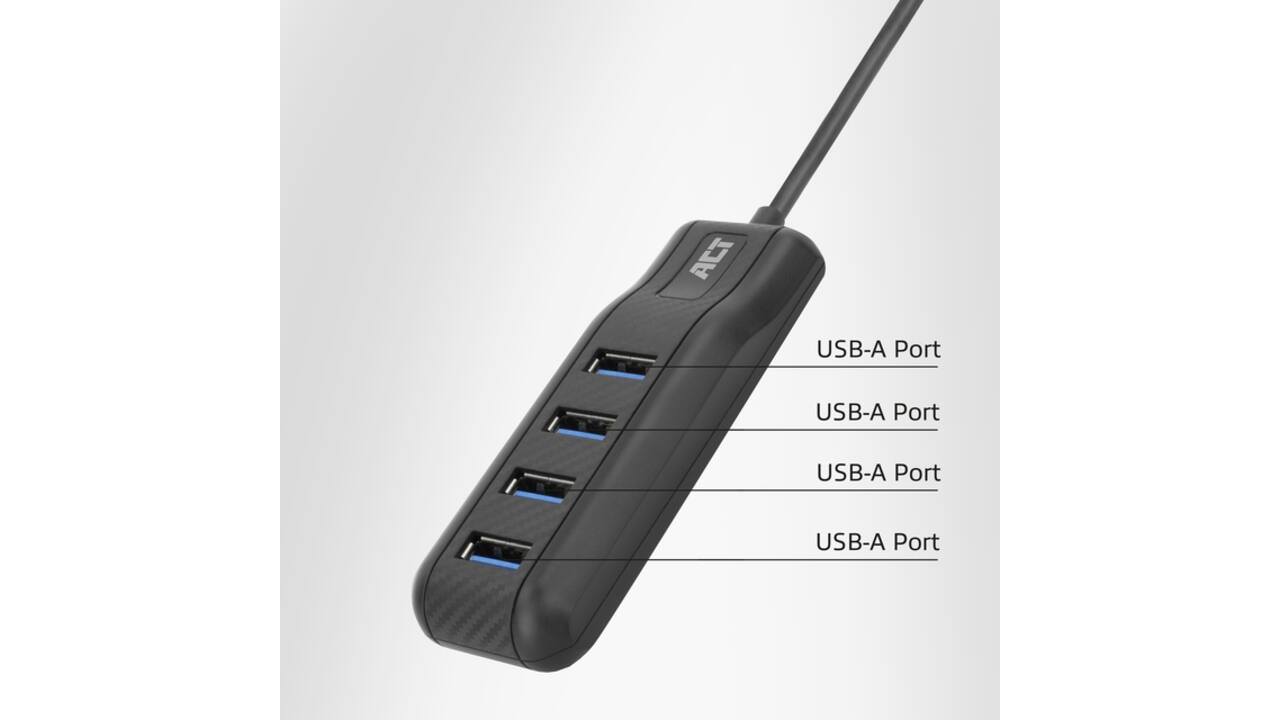 Hub ACT USB-C 3.0 4 poorts USB-A
