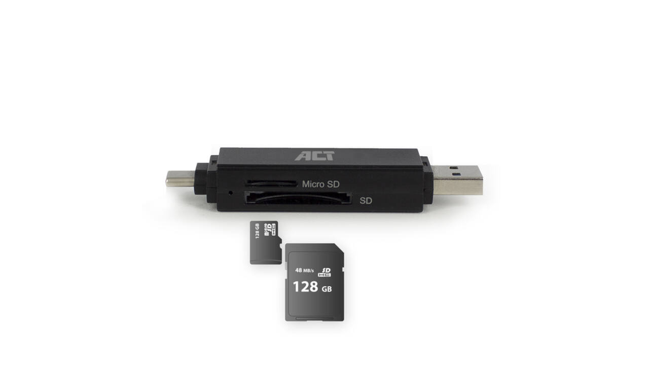 Kaartlezer ACT USB-C/USB-A 3.0