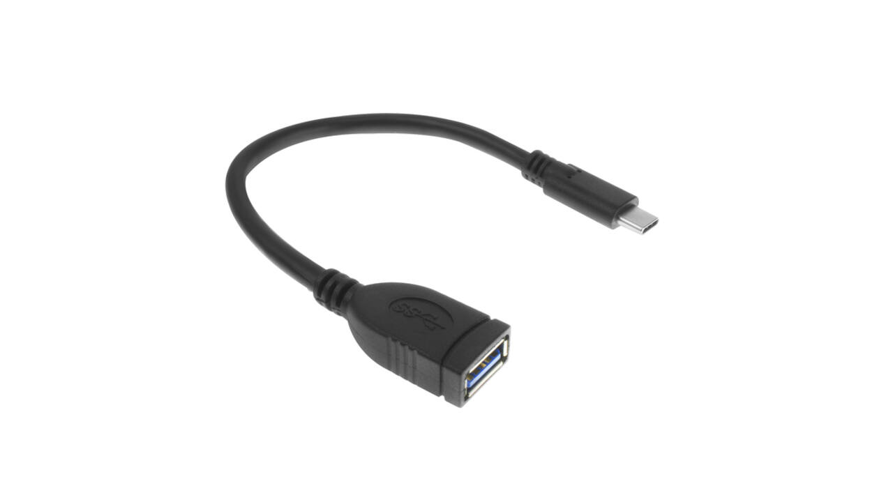 Kabel ACT USB 3.0 OTG USB-C male naar USB-A female