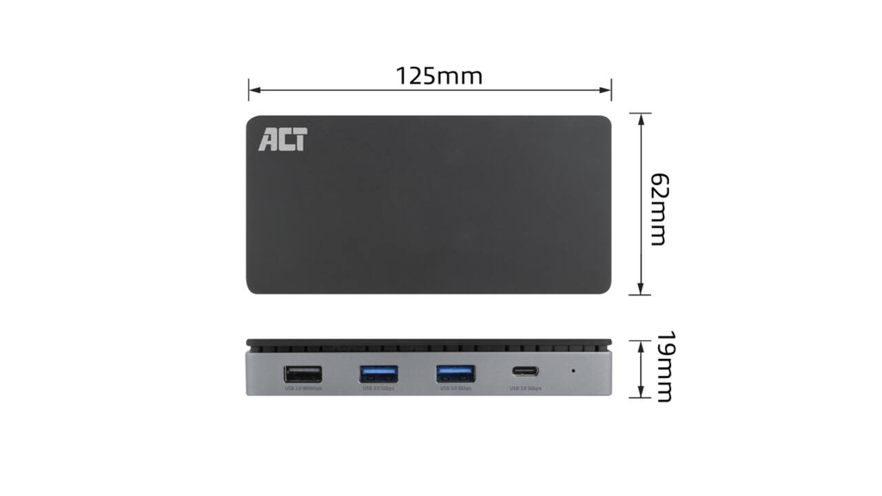 Dockingstation ACT USB-C 4K MST voor 2 HDMI monitoren