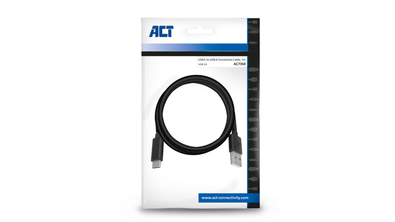 Kabel ACT USB 2.0 USB-A naar USB-C 1 meter