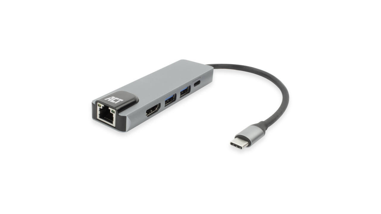 Dockingstation ACT USB-C 4K voor 1 HDMI monitor