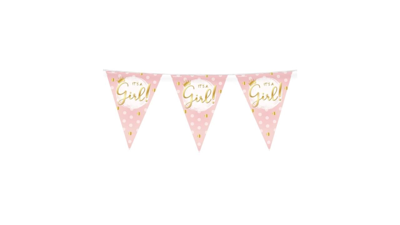 Party Flags foil It's a girl!