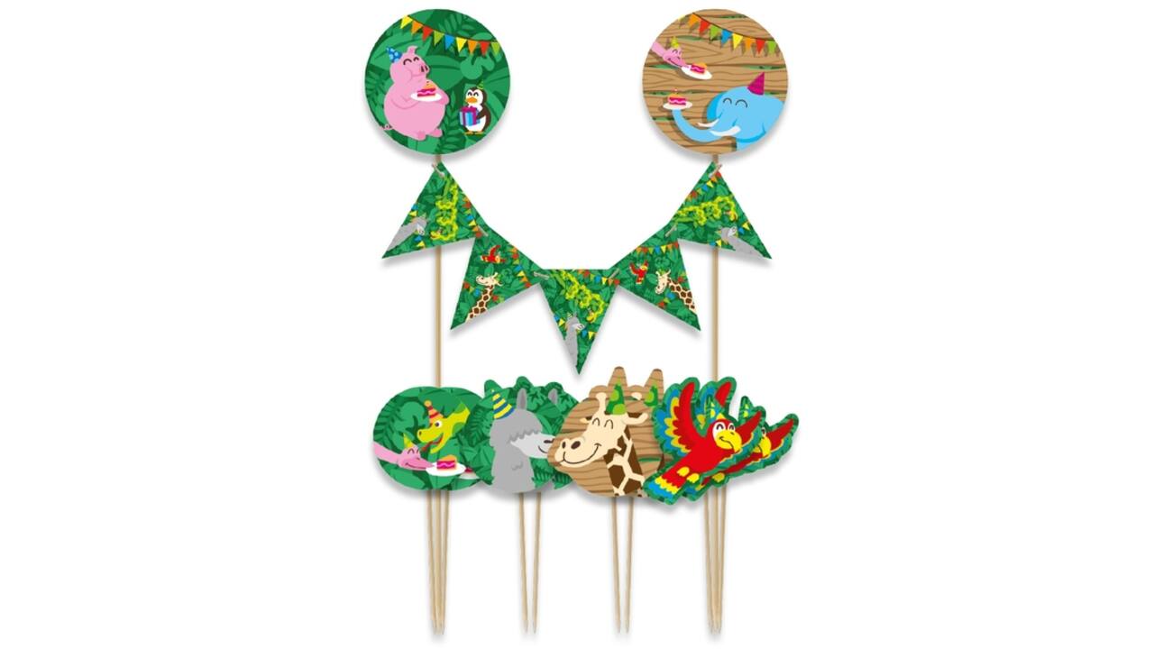 Cake decoratie Jungle 9 stuks