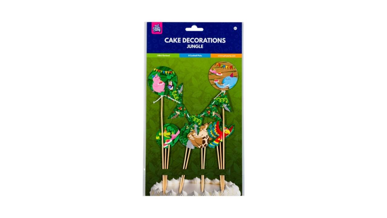 Cake decoratie Jungle 9 stuks