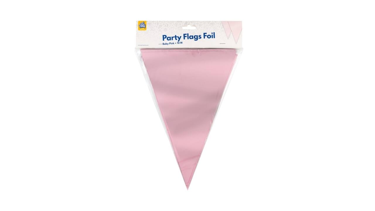 Party Flag Foil Baby Pink