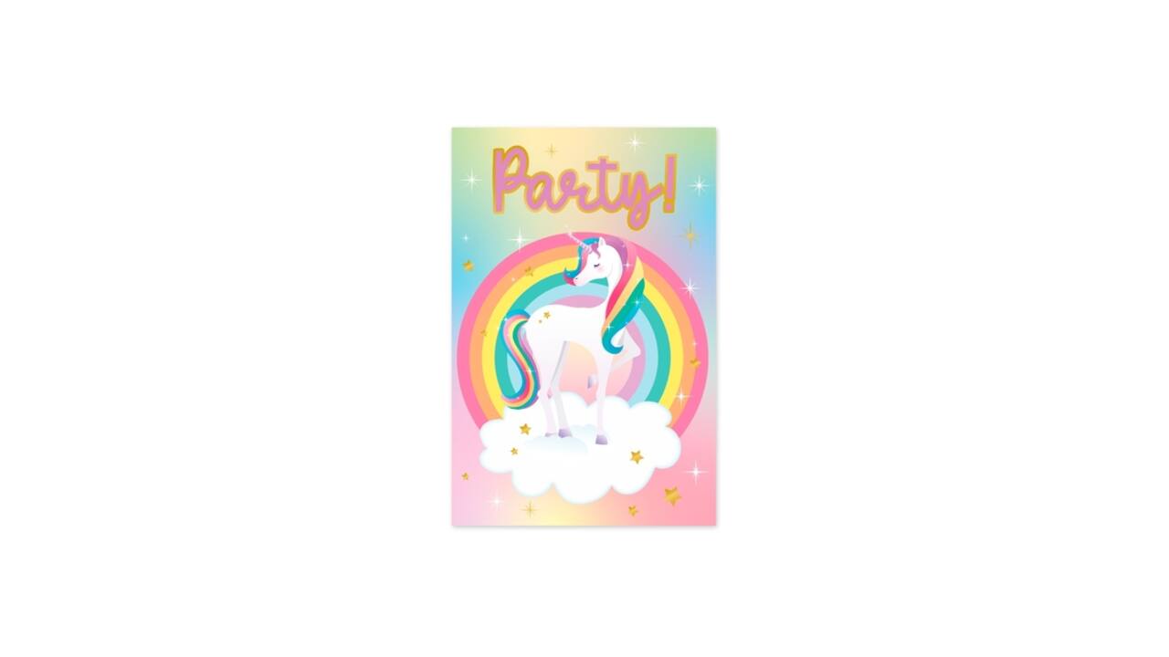 Uitnodigingskaarten Unicorn