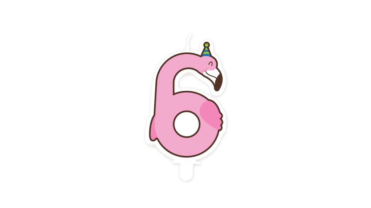 Jungle candle 6 Flamingo
