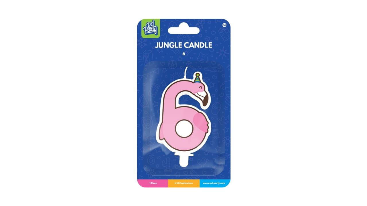 Jungle candle 6 Flamingo