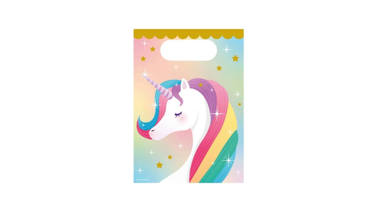 Cadeau tasjes Unicorn papier 23x16,5cm 6 stuks