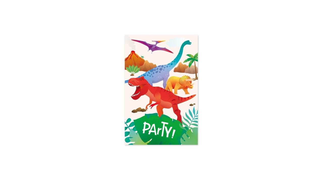 Uitnodigingskaarten Dino