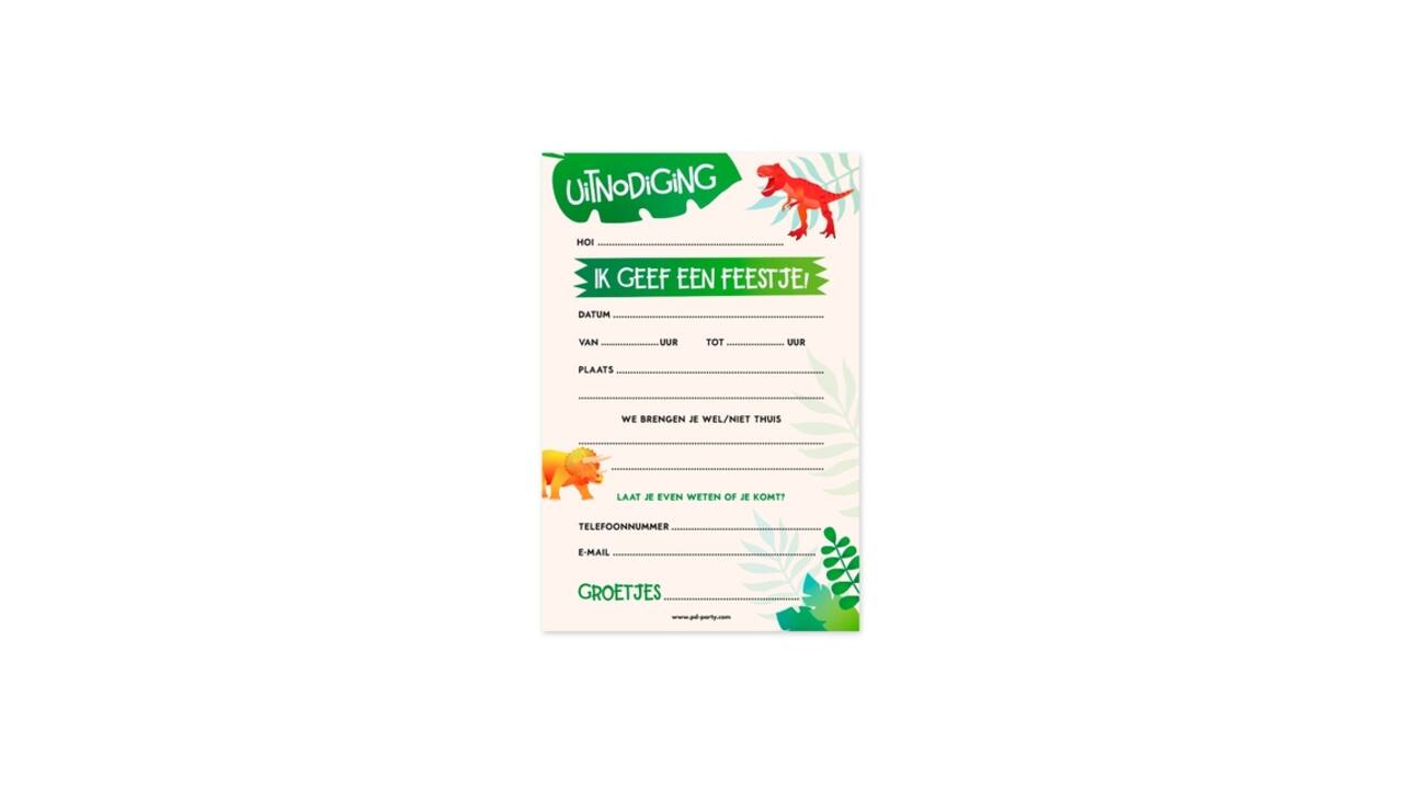 Uitnodigingskaarten Dino