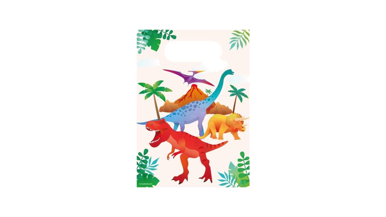 Cadeau tasjes Dino papier 23x16,5cm 6 stuks