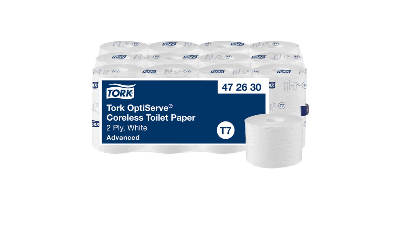 Toiletpapier Tork T7 Advanced Optiserve Coreless 2-laags 94m wit 472630