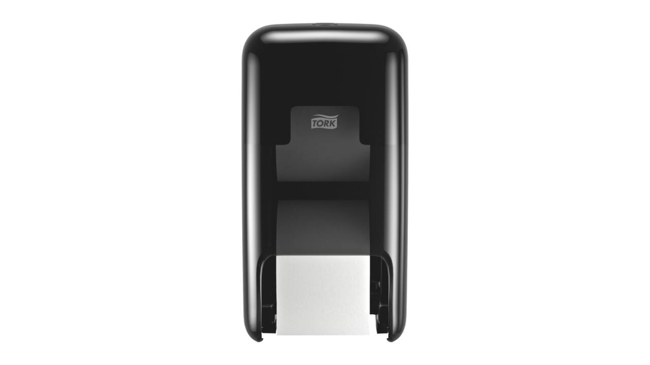 Toiletpapierdispenser Tork T7 Elevation OptiServe Coreless medium verticaal duo zwart 558042