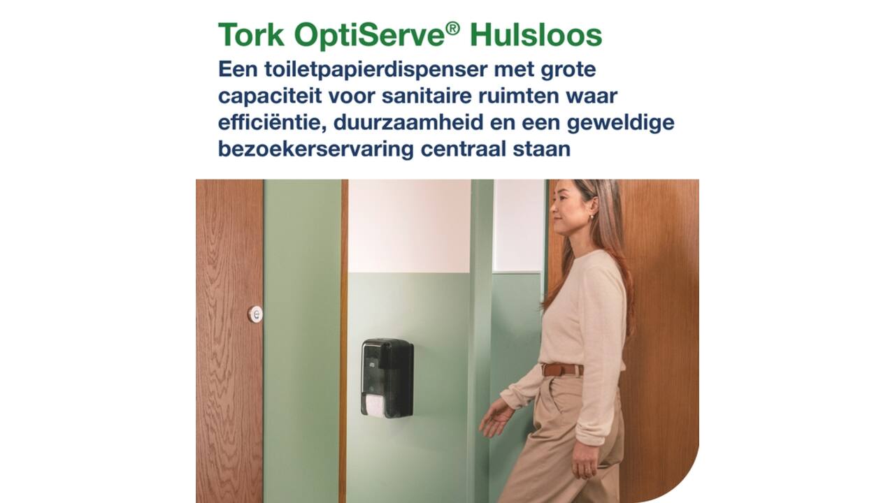 Toiletpapierdispenser Tork T7 Elevation OptiServe Coreless medium verticaal duo zwart 558042