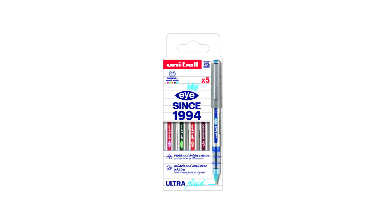Rollerpen Uni-ball Eye UB157 medium assorti 5 stuks