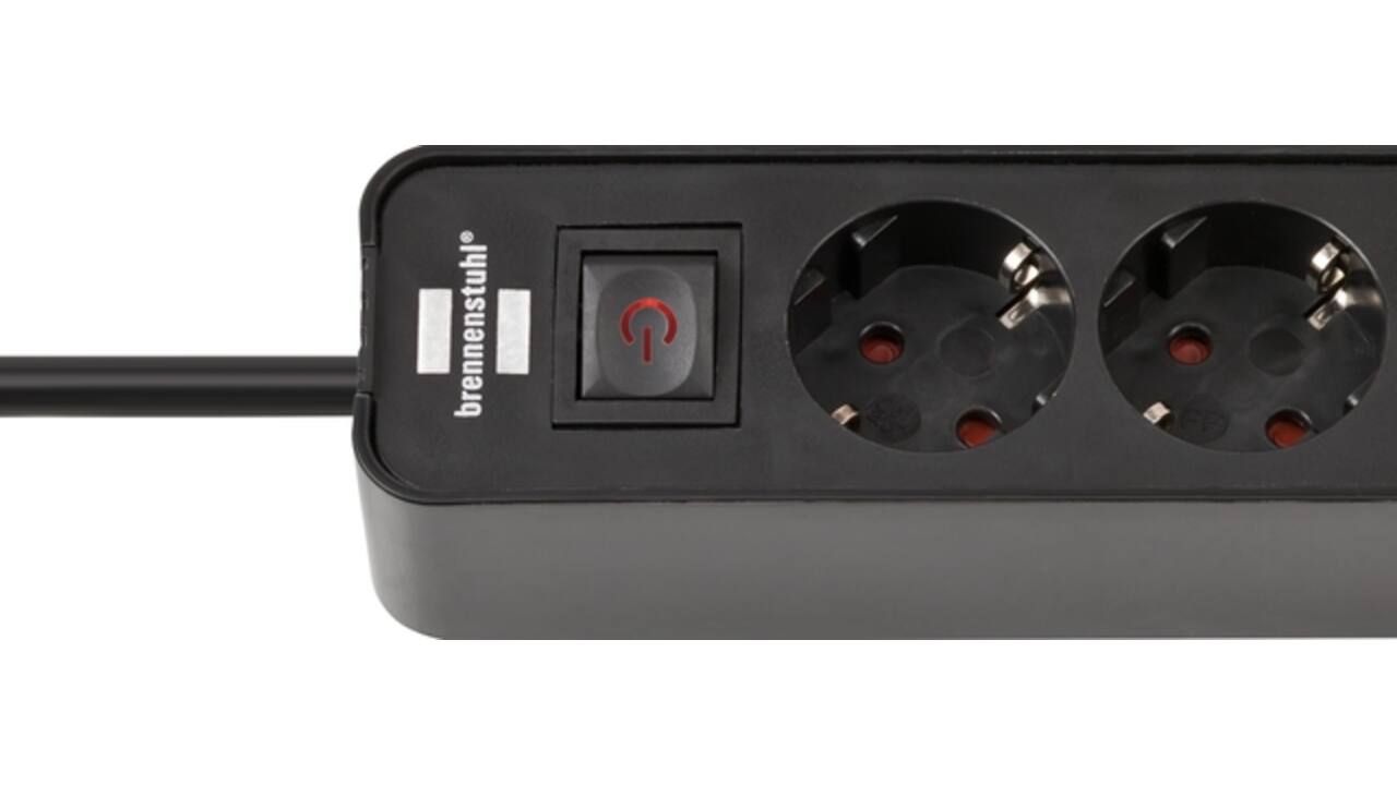 Stekkerdoos Brennenstuhl Ecolor 4vdig incl 2 USB C 1.5m zwart
