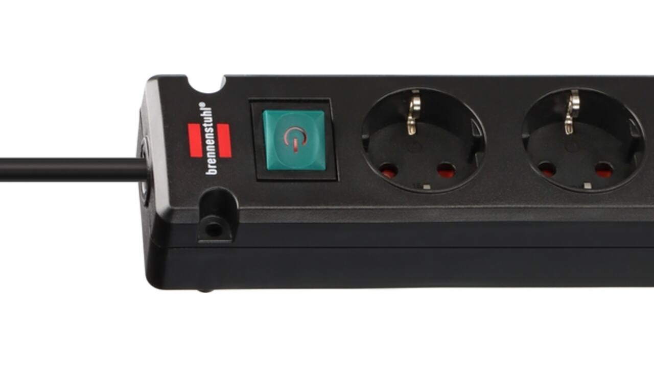 Stekkerdoos Brennenstuhl Bremounta 5vdig incl 2 USB C 3 meter zwart