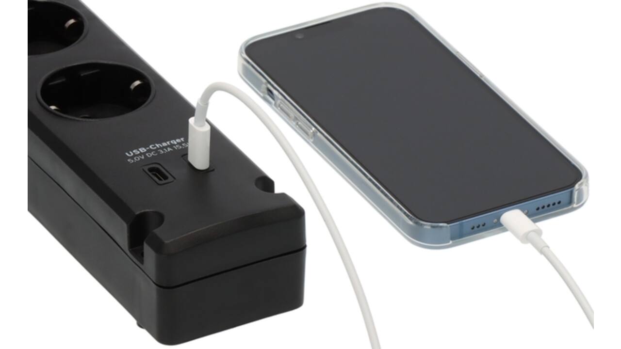 Stekkerdoos Brennenstuhl Bremounta 5vdig incl 2 USB C 3 meter zwart