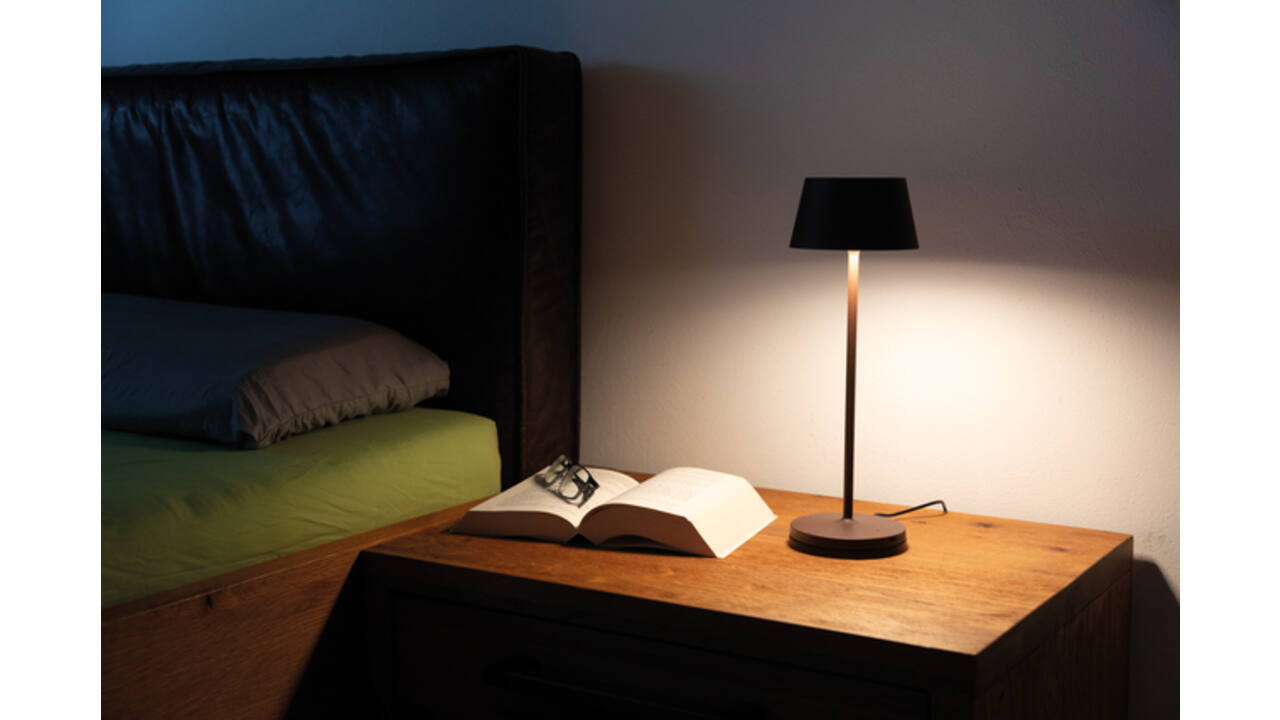 Tafellamp MAUL Nina LED oplaadbaar dimbaar bruin