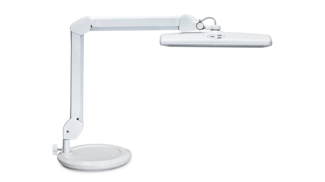 Werkpleklamp MAUL Intro LED dimbaar op voet wit