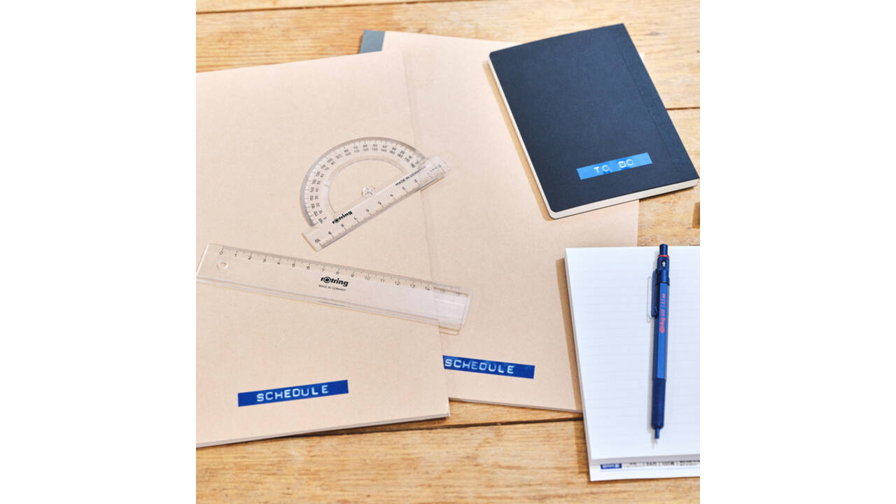 Lettertang Dymo Omega embossing blauw