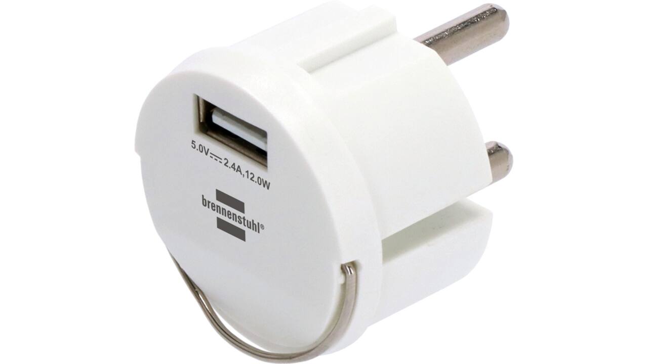 Stopcontactadapter Brennenstuhl USB A 2.4A wit