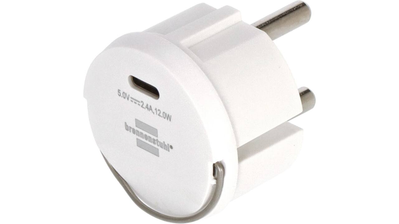 Stopcontactadapter Brennenstuhl USB C 2.4A wit