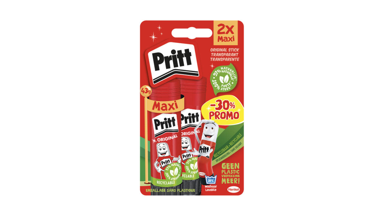 Lijmstift Pritt Stick Original 43gr blister à 2 stuks Promo