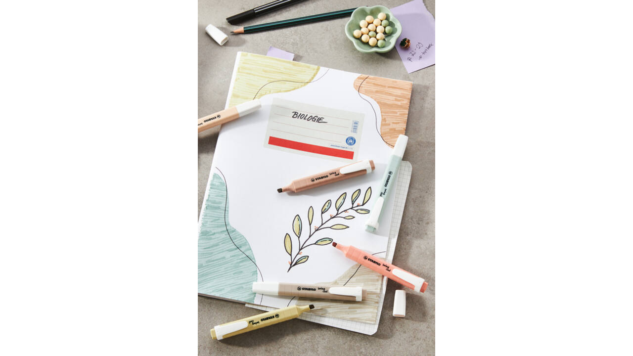 Markeerstift STABILO Swing cool nature colors assorti 6 stuks