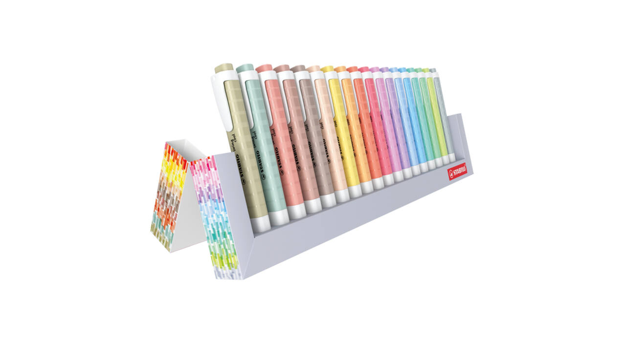 Markeerstift STABILO Swing cool nature colors deskset 18 stuks