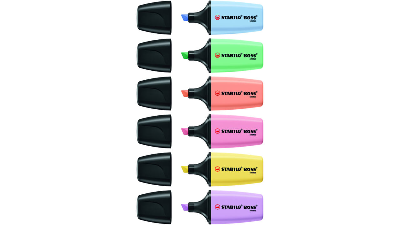 Markeerstift STABILO BOSS mini pastel assorti 6 stuks