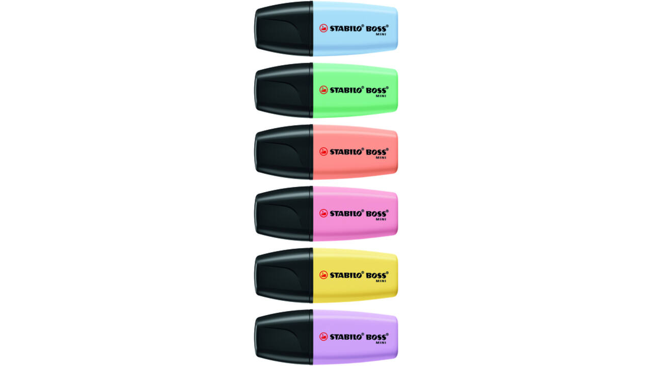 Markeerstift STABILO BOSS mini pastel assorti 6 stuks