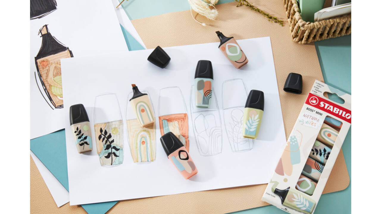 Markeerstift STABILO BOSS naturevibes assorti 6 stuks