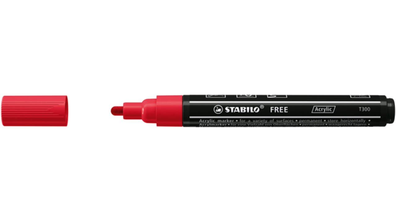 Acrylmarker STABILO  Free Acrylic T300 karmijnrood