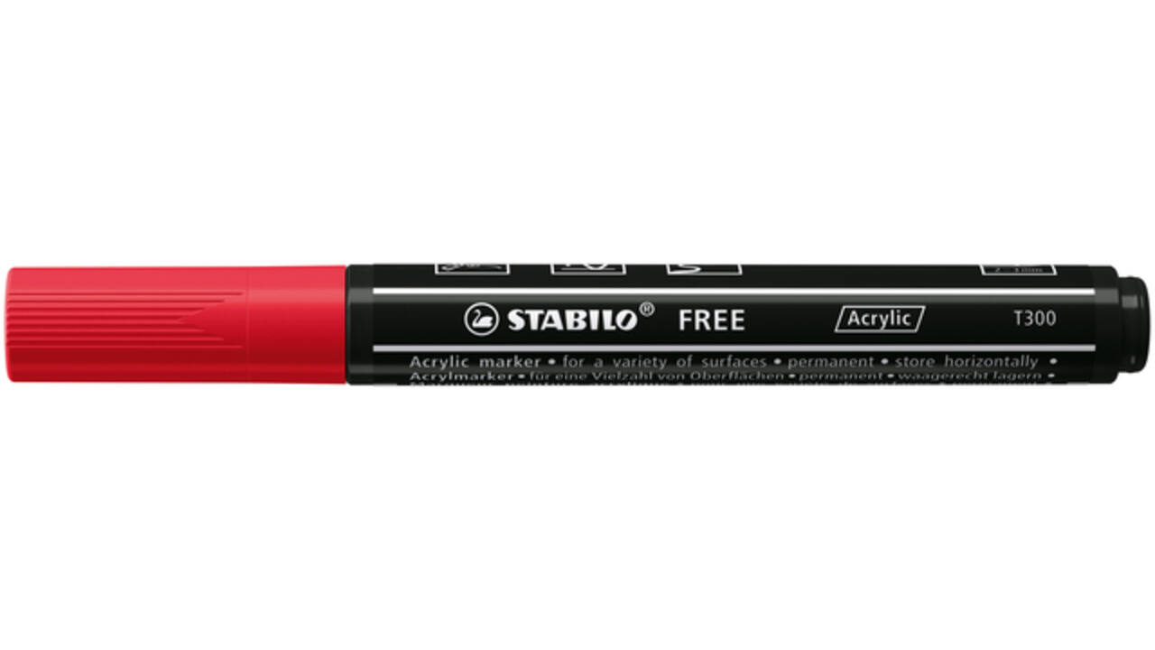 Acrylmarker STABILO  Free Acrylic T300 karmijnrood