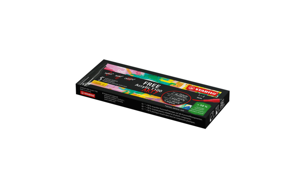 Acrylmarker STABILO  Free Acrylic T100 karmijnrood