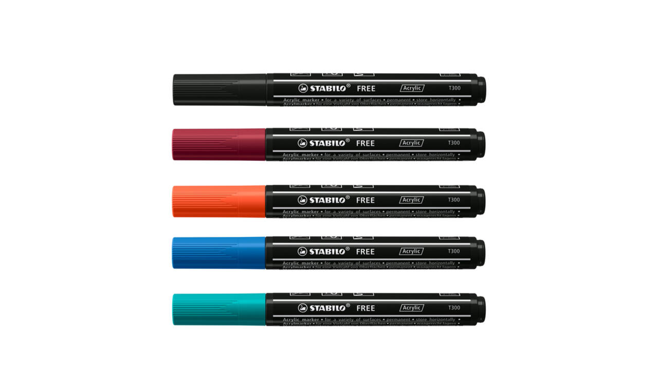 Acrylmarker STABILO  Free Acrylic T300 Urban assorti 5 stuks