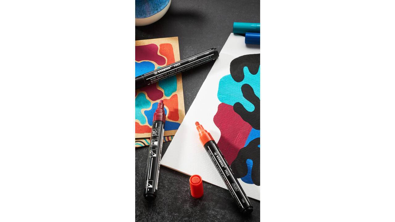 Acrylmarker STABILO  Free Acrylic T300 Candy assorti 5 stuks
