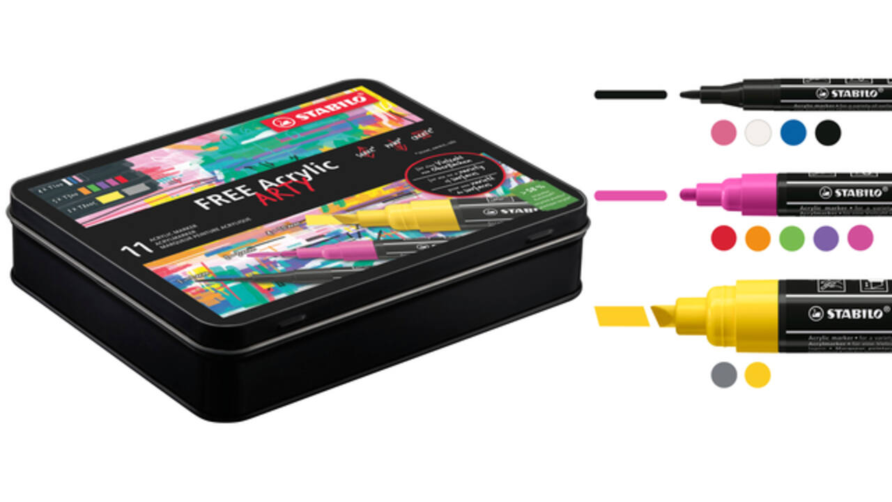 Acrylmarker STABILO  Free Acrylic Starter Kit assorti 11 stuks