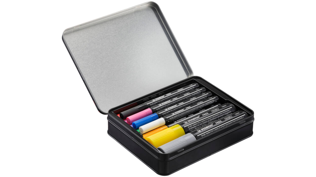 Acrylmarker STABILO  Free Acrylic Starter Kit assorti 11 stuks
