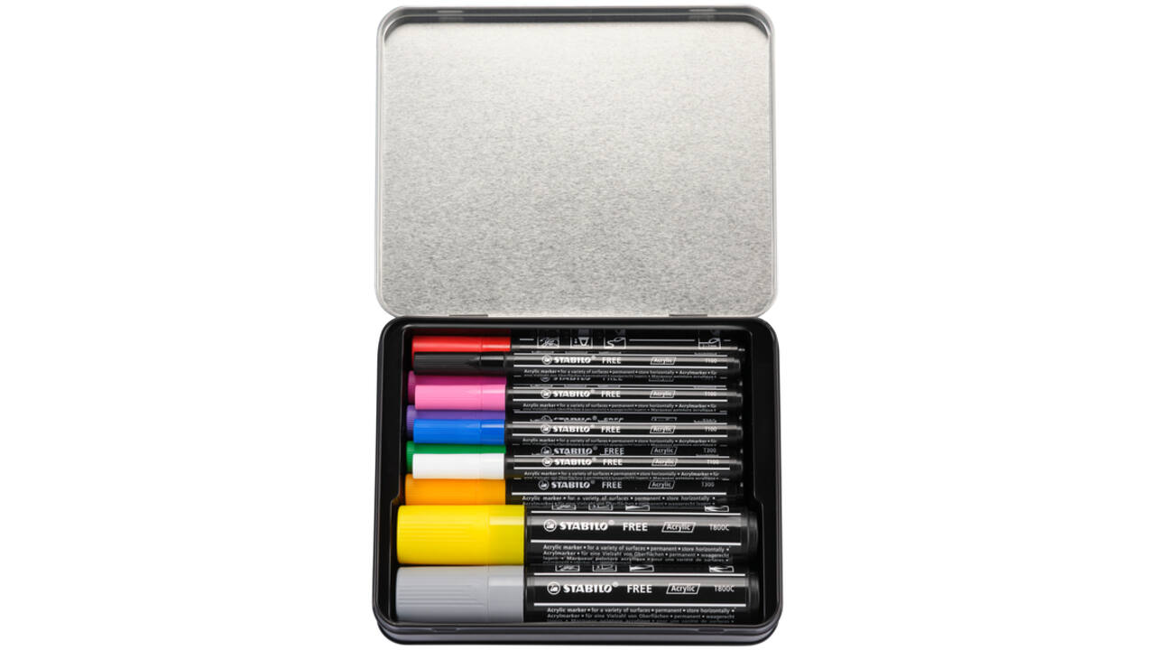 Acrylmarker STABILO  Free Acrylic Starter Kit assorti 11 stuks