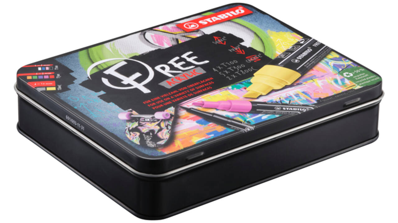 Acrylmarker STABILO  Free Acrylic Starter Kit assorti 11 stuks
