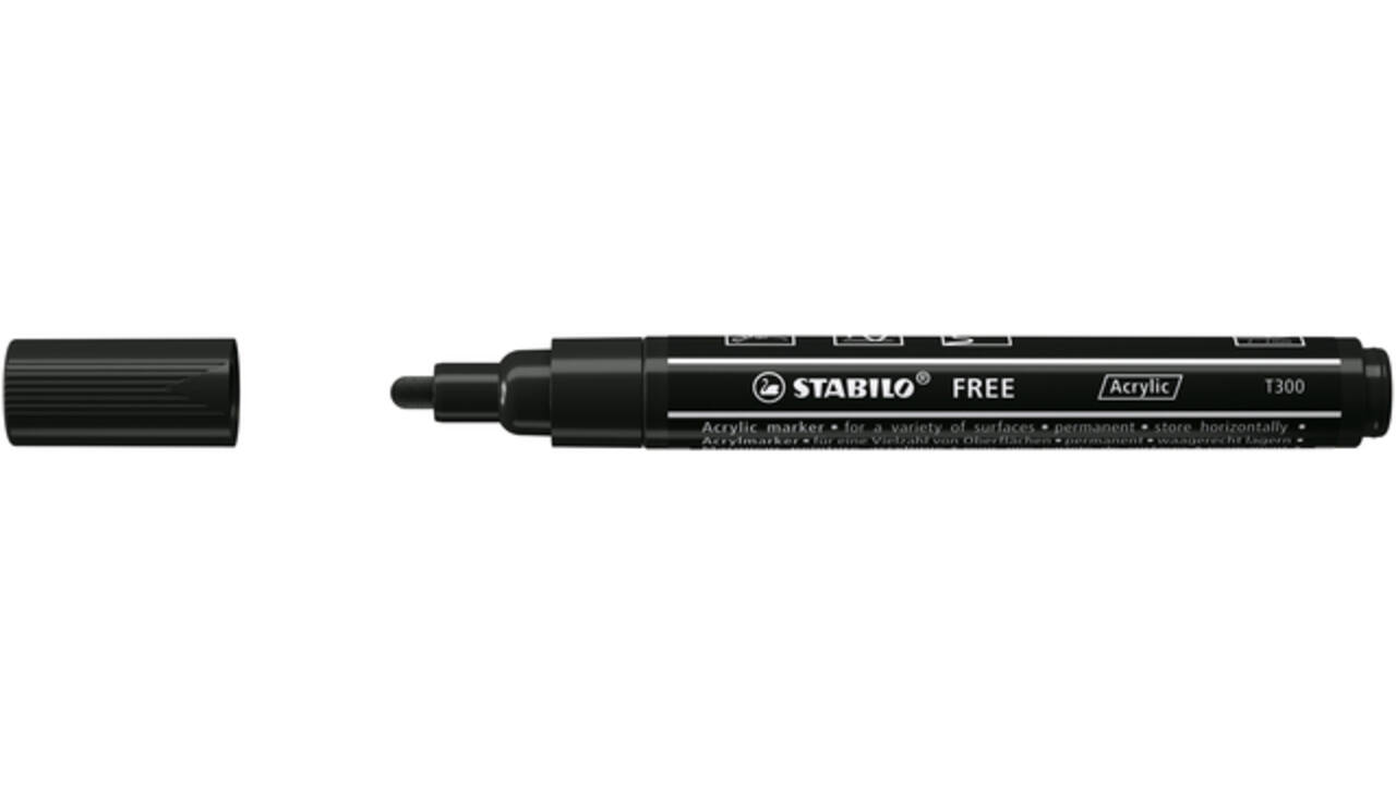 Acrylmarker STABILO  Free Acrylic T300 zwart
