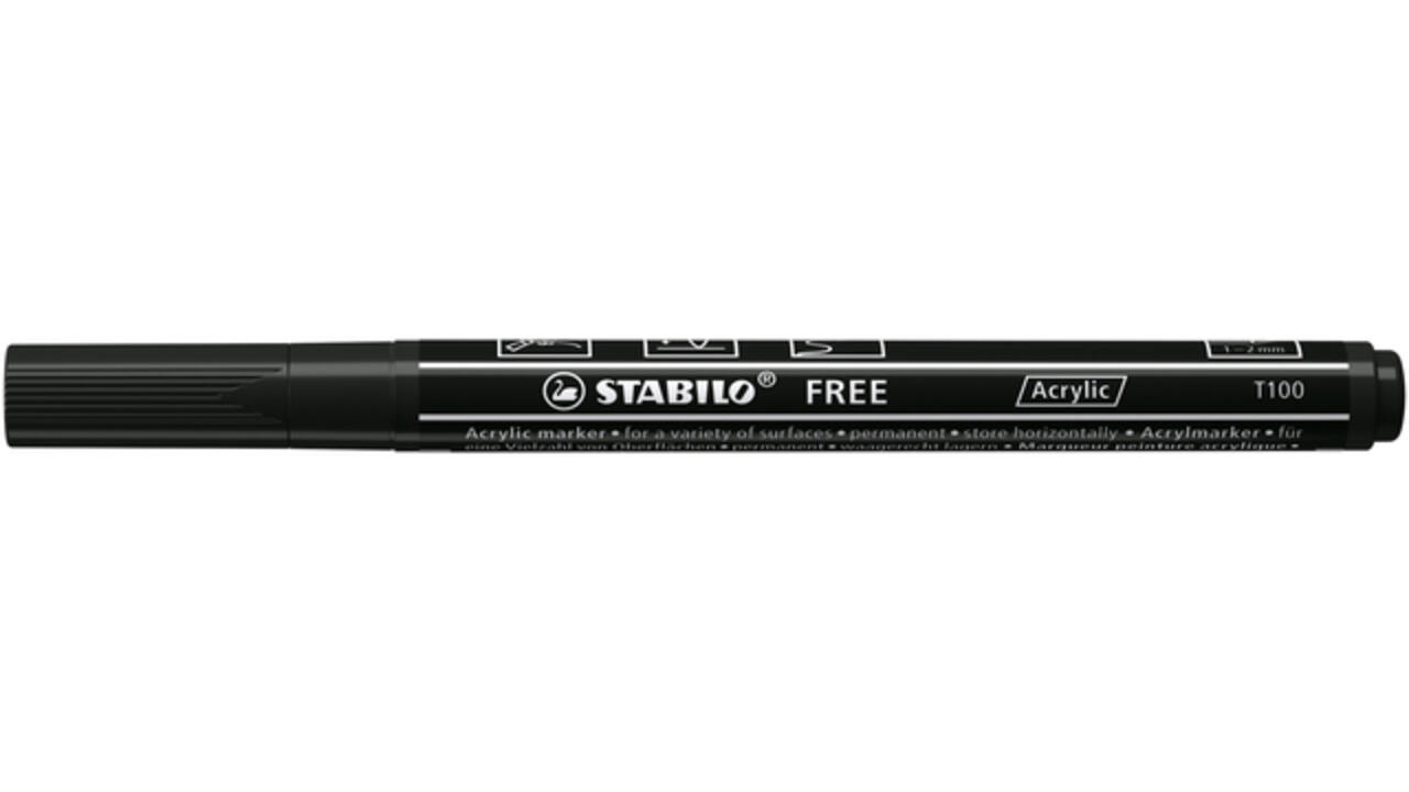 Acrylmarker STABILO  Free Acrylic T100 zwart