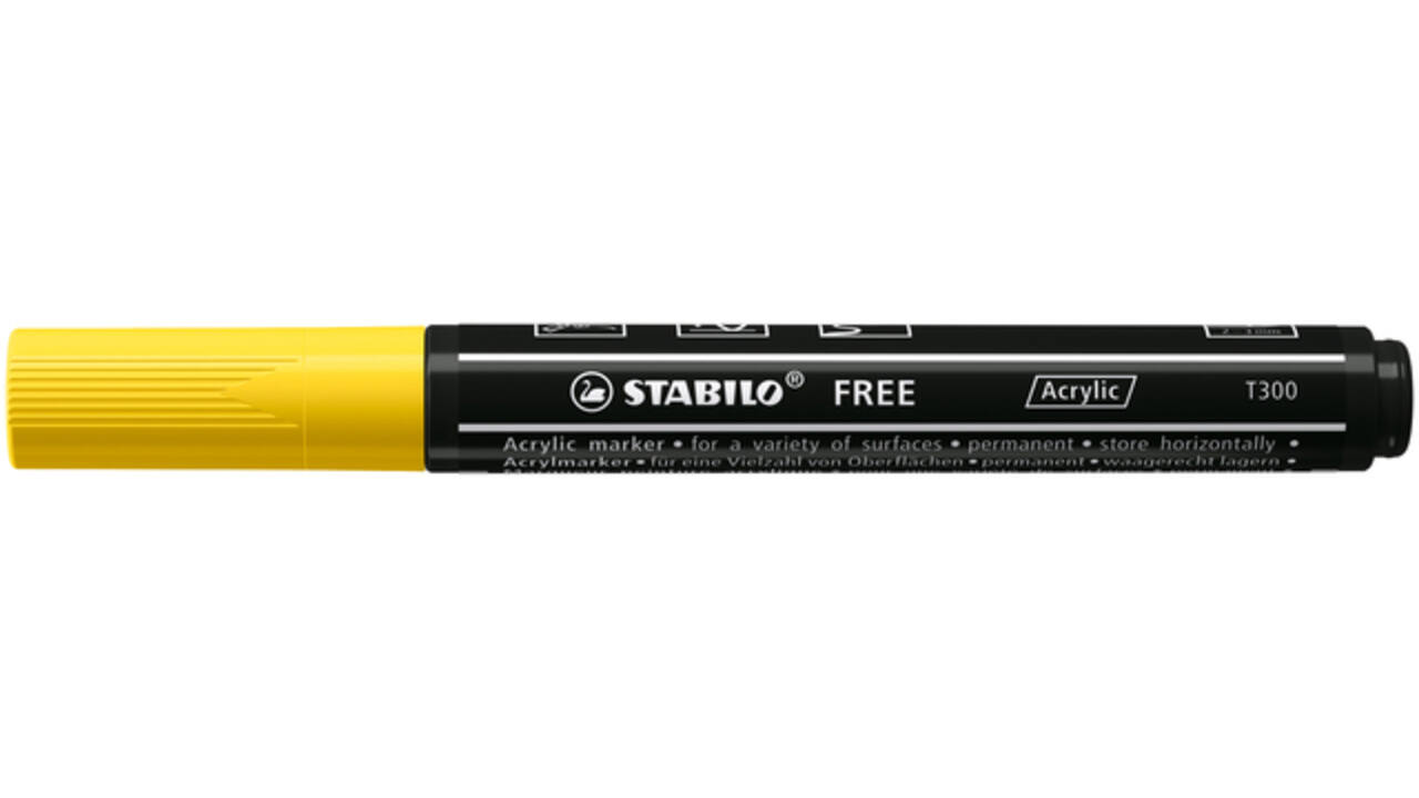 Acrylmarker STABILO  Free Acrylic T300 geel