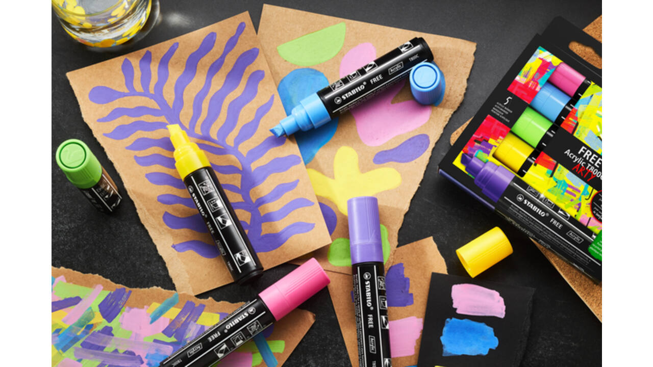 Acrylmarker STABILO  Free Acrylic T800C Seaside assorti 5 stuks